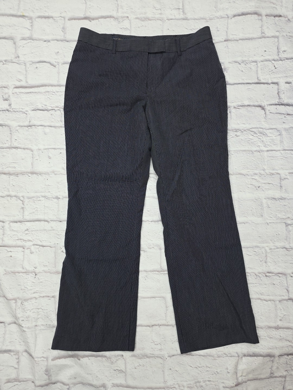 Brooks Brothers 346 Lucia Pants Size 8(33x27) Blue Pinstripe Wool Blend Career